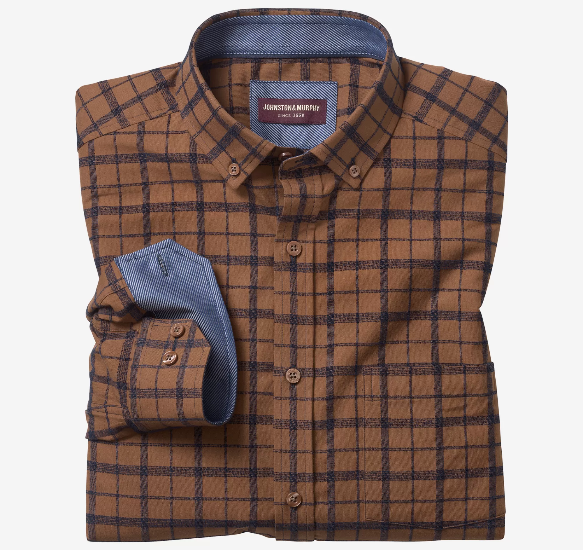 Cheap Long-Sleeve Twill Checked Shirt End of Season Sale | Shirts