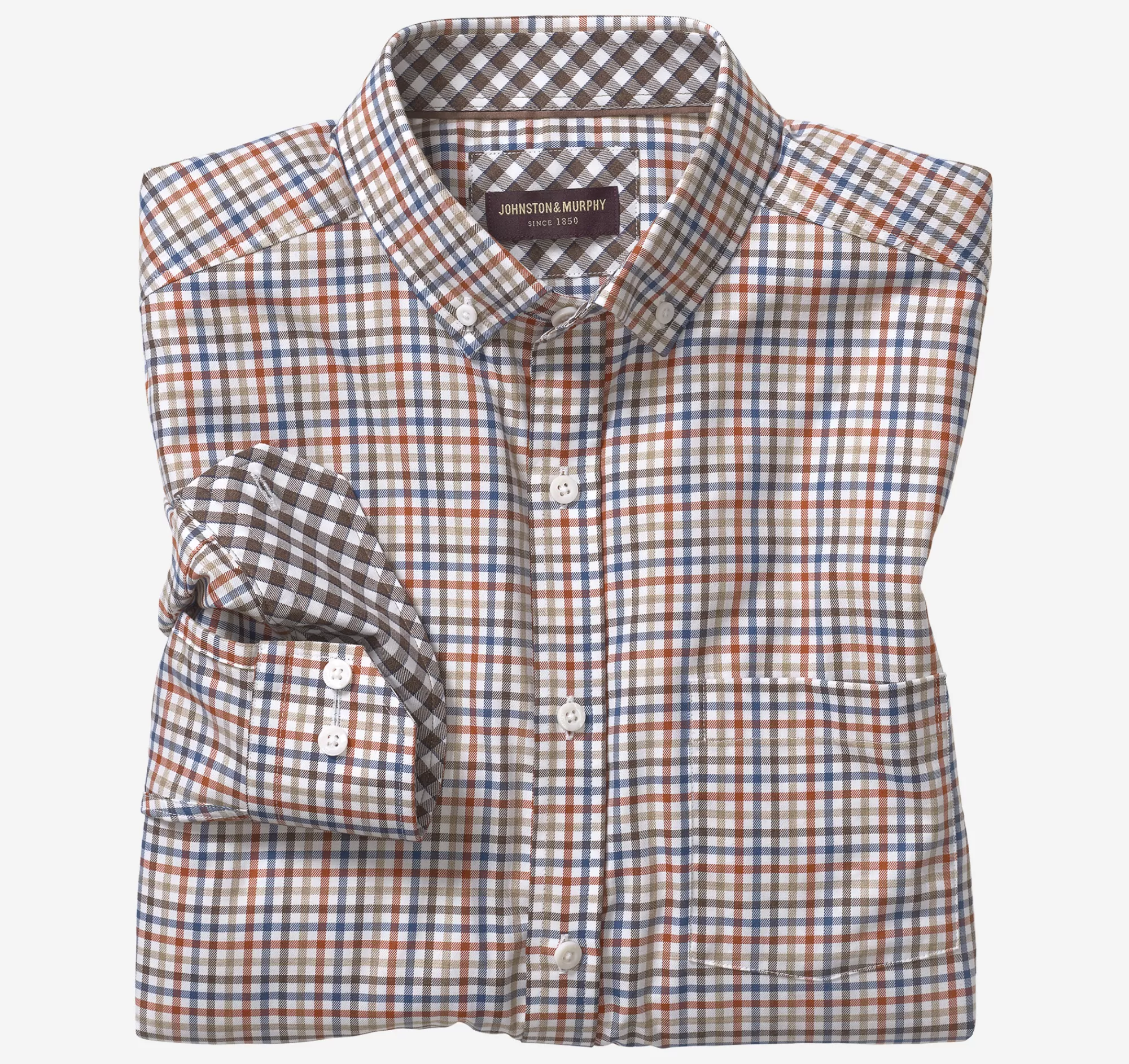 Cheap Long-Sleeve Twill Checked Shirt Shirts