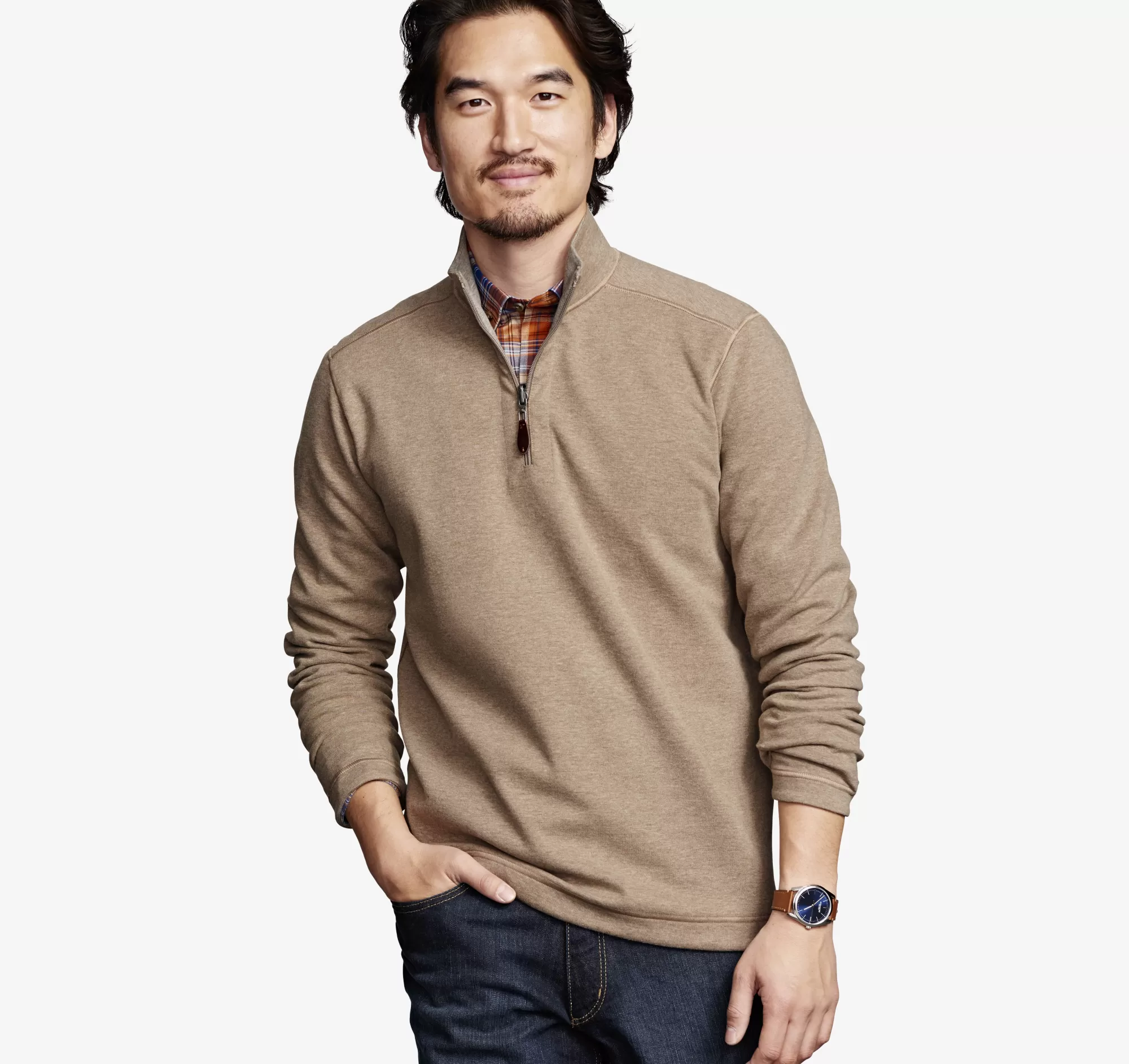 Shop Reversible Solid Quarter-Zip Sweaters & Knits