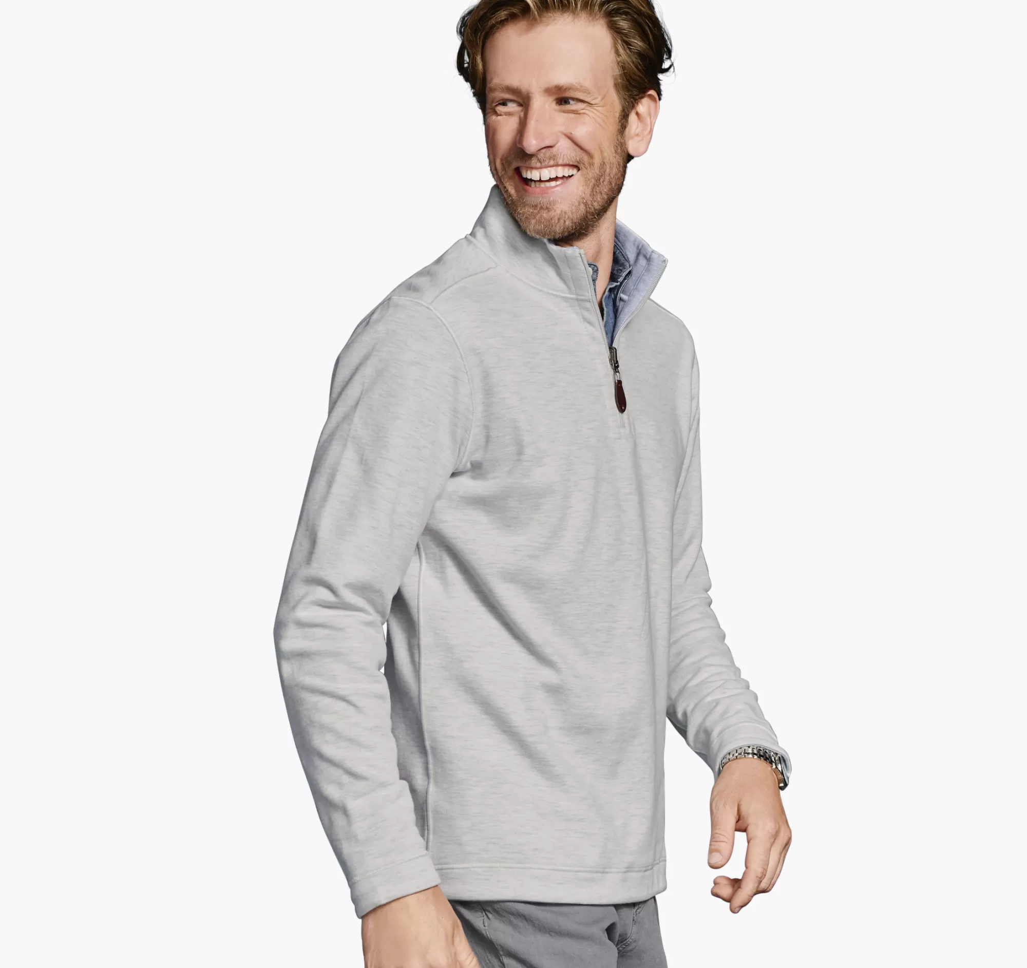 Discount Reversible Solid Quarter-Zip Sweaters & Knits