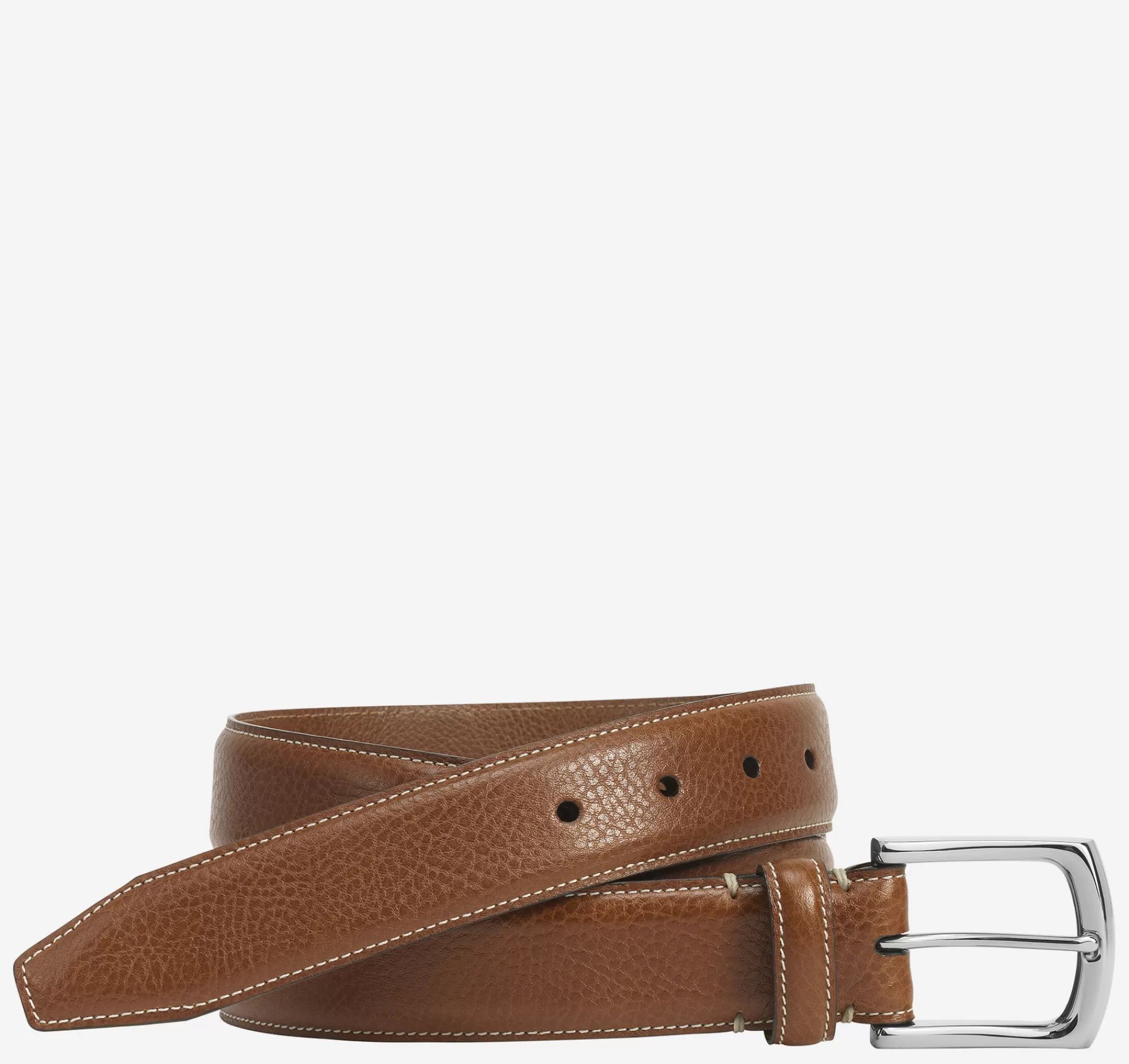 Outlet Topstitched Leather Belt Belts