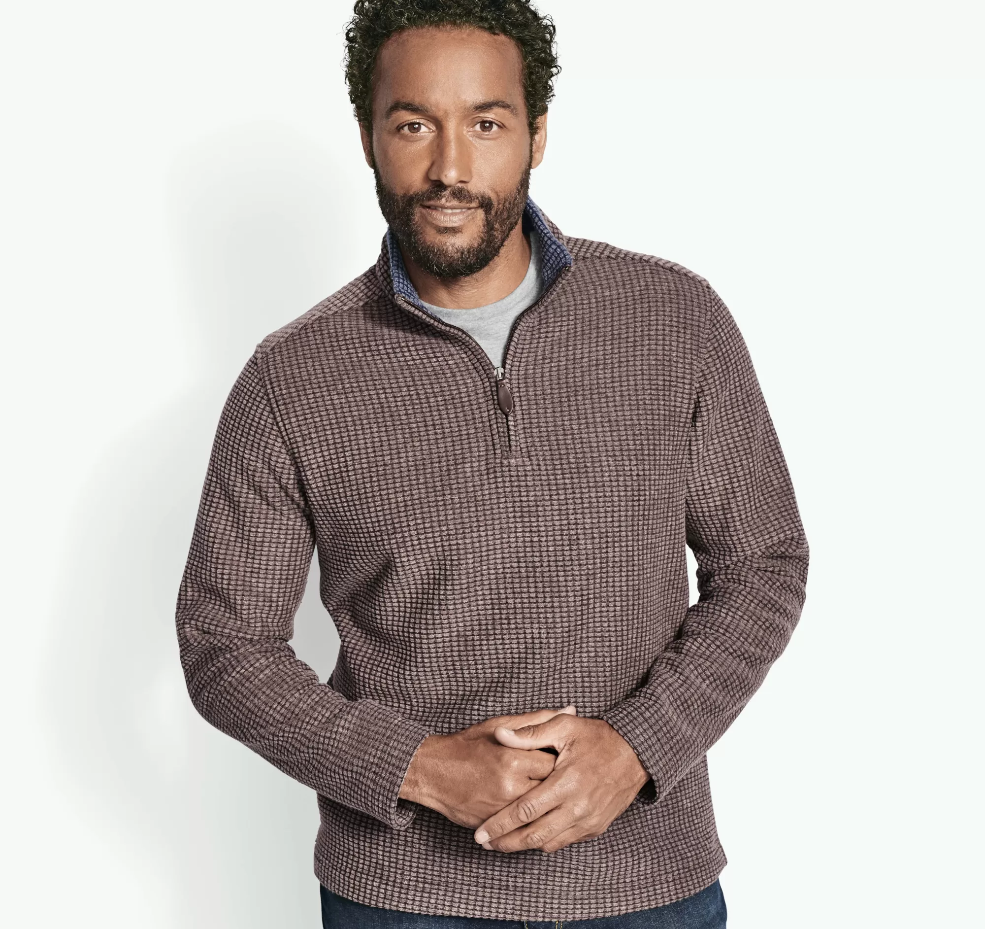 Online Waffle Quarter Zip End of Season Sale